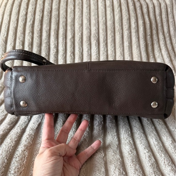 Coach Penelope Shopper Tote Brown Pebbled Leather Shoulder Bag F14686 - Picture 16 of 16